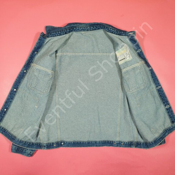 Vintage Pointer Brand Union AFL CIO NYC Trucker Jacket Mens 2XL Denim 1980s USA - Picture 4 of 9